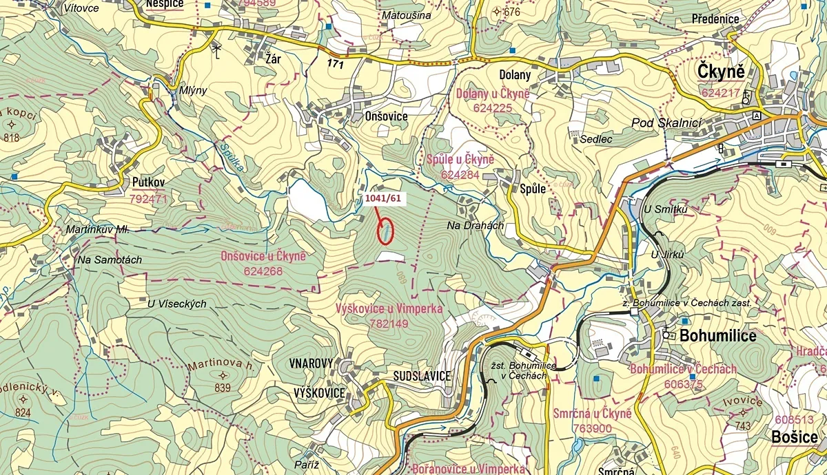 Dražba lesa 2039 m²